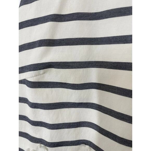 J. McLaughlin Jane Dress Women's Size 10 White Navy Striped Bows at Bottom Sleev - Picture 9 of 16